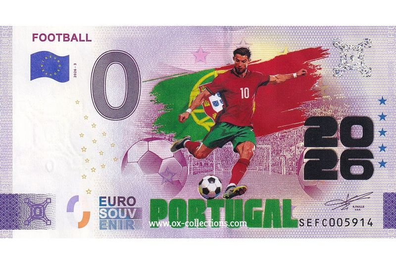 IT - Football 2026-3 Portugal COLOR Zero Euro Note Football Portugal COLOR 2026-3-PT souvenir