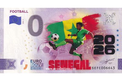 0-Euro-Schein Football Senegal COLOR 2026-3-SN Souvenir