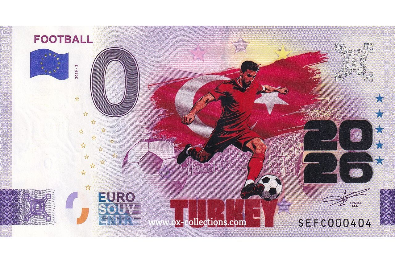 IT - Football 2026-3 Turkey COLOR 0-Euro-Schein Football Turkey COLOR 2026-3-TR Souvenir
