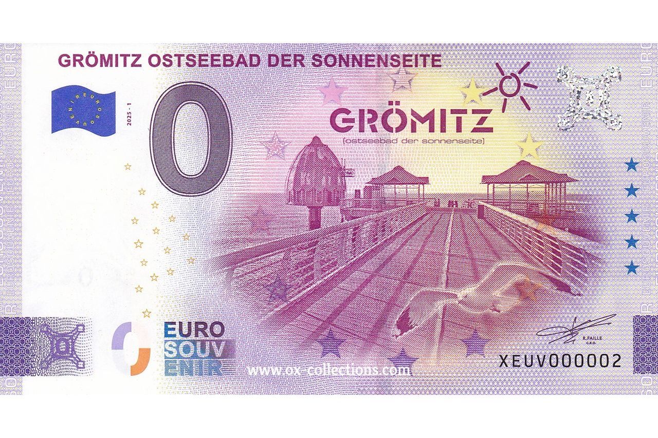 Zero Euro Note Grömitz 2025-1 souvenir