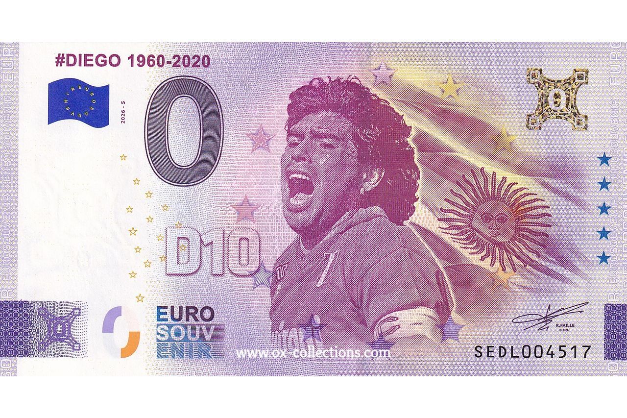 Zero Euro Note Diego 2026-5 Gold souvenir