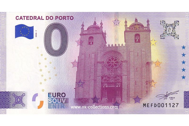 Zero Euro Note Catedral do Porto 2026-1 souvenir