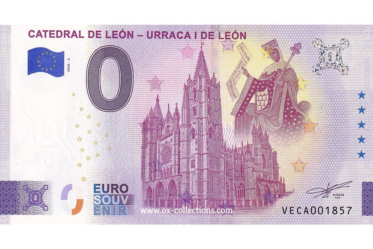 ES - Catedral de Leรณn - 2026-02 Zero Euro Note Catedral de Leรณn 2026-2 souvenir