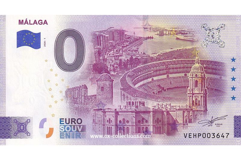 Billet 0 euro Málaga 2026-1 souvenir