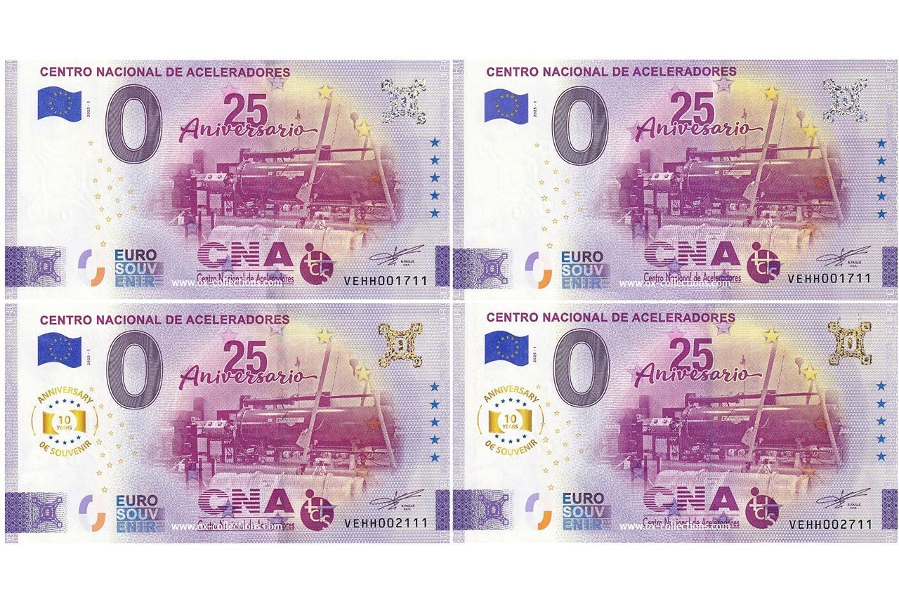 ES - Centro Nacional de Aceleradores - 2025-01 FEHLDRUCK SET 0-Euro-Schein Centro Nacional de Aceleradores FEHLDRUCK 2025-1 Set Souvenir