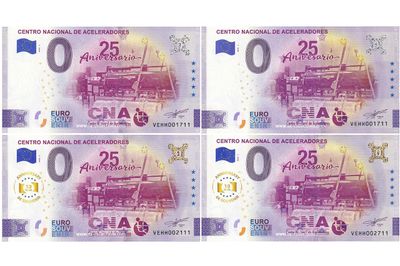 ES - Centro Nacional de Aceleradores - 2025-01 ERREUR SET Billet 0 euro Centro Nacional de Aceleradores ERREUR 2025-1 Set souvenir