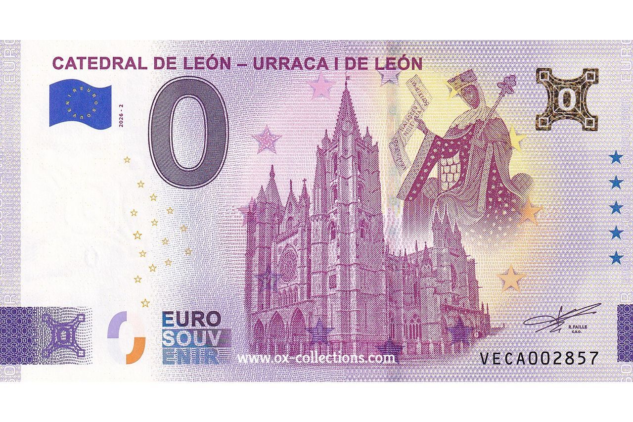 0-Euro-Schein Catedral de León 2026-2 Gold Souvenir