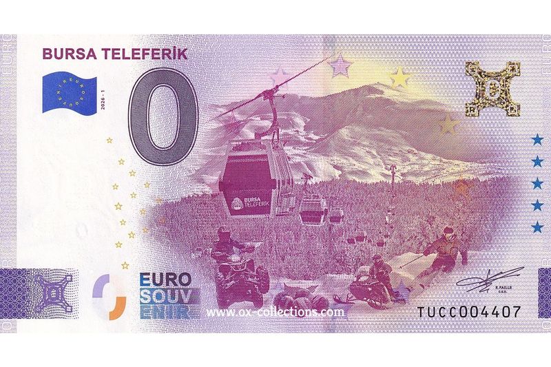 TR - Bursa Teleferik - 2026-01 0-Euro-Schein Bursa Teleferik 2026-1 Gold Souvenir