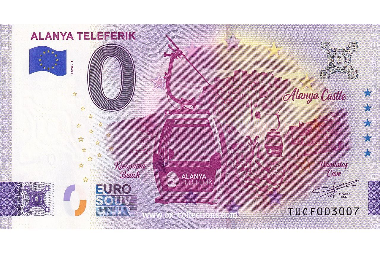 TR - Alanya Teleferik - 2026-01 Zero Euro Note Alanya Teleferik 2026-1 souvenir