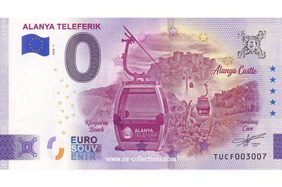 TR - Alanya Teleferik - 2026-01 Zero Euro Note Alanya Teleferik 2026-1 souvenir