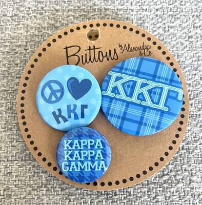 KAPPA KAPPA GAMMA SPIRIT BUTTONS (Pack of 3) - BOX ADD-ON ONLY