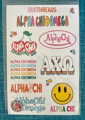 ALPHA CHI OMEGA STICKER SHEET - BOX ADD-ON ONLY
