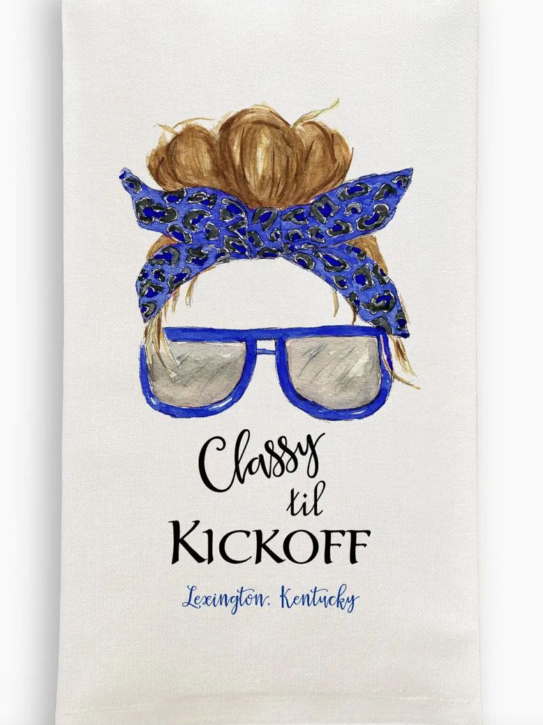 CLASSY TIL KICKOFF LINEN DISH TOWEL (BOX ADD-ON ONLY)