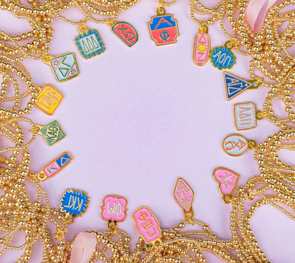 SORORITY CHARM STACKED BEADED BRACELET