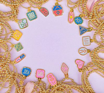 SORORITY CHARM STACKED BEADED BRACELET