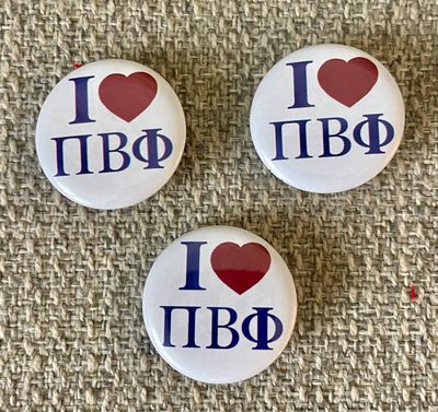 I LOVE PI BETA PHI BUTTONS (Set of 3)