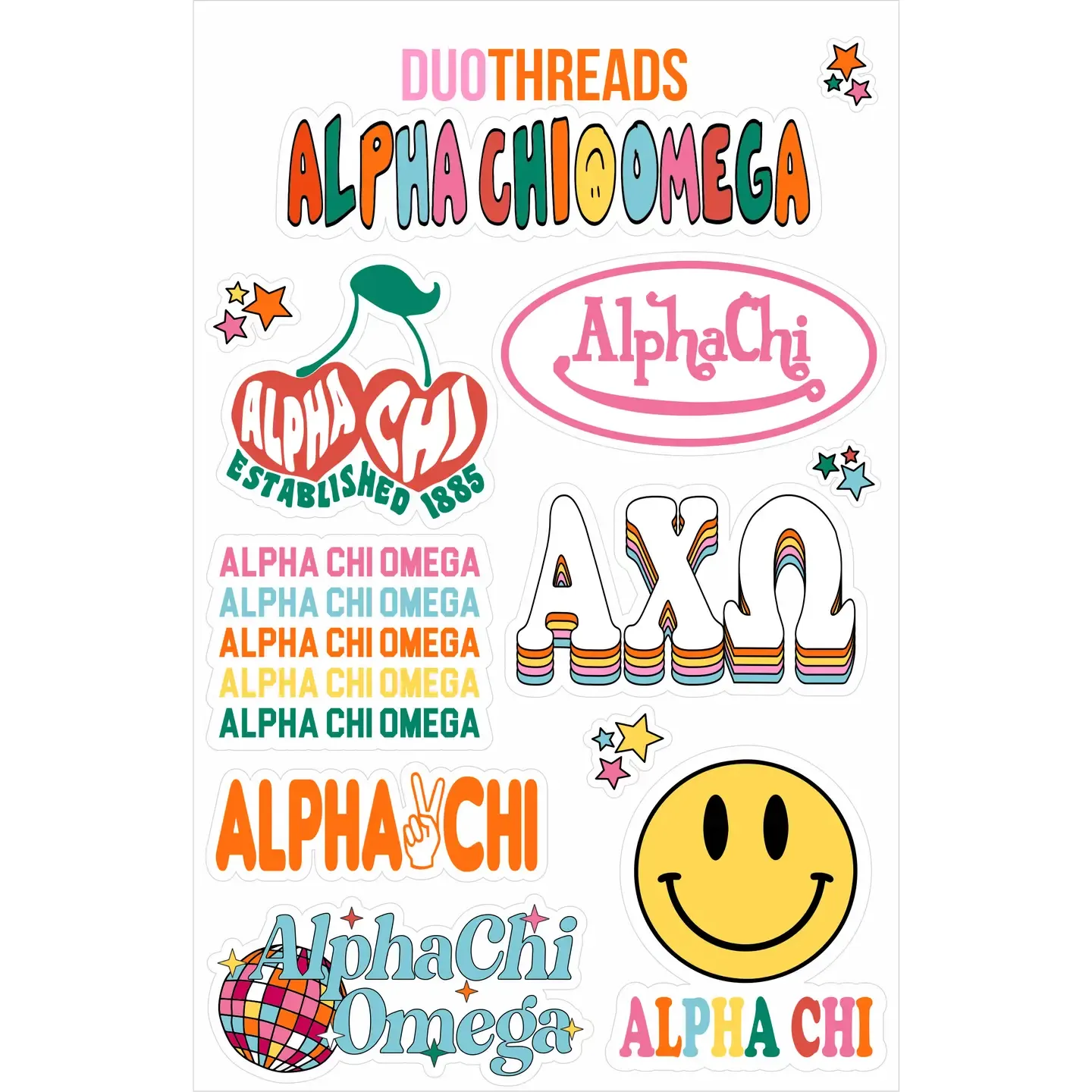 ALPHA CHI OMEGA  STICKER SHEET