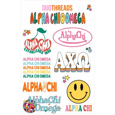 ALPHA CHI OMEGA  STICKER SHEET - BOX-ADD ON ONLY