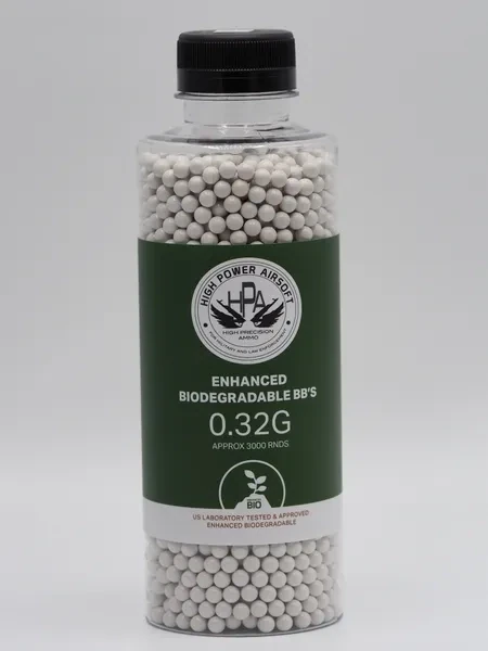 High Powered Airsoft .32g Biodegradable White BBs (approx. 3000 bbs)