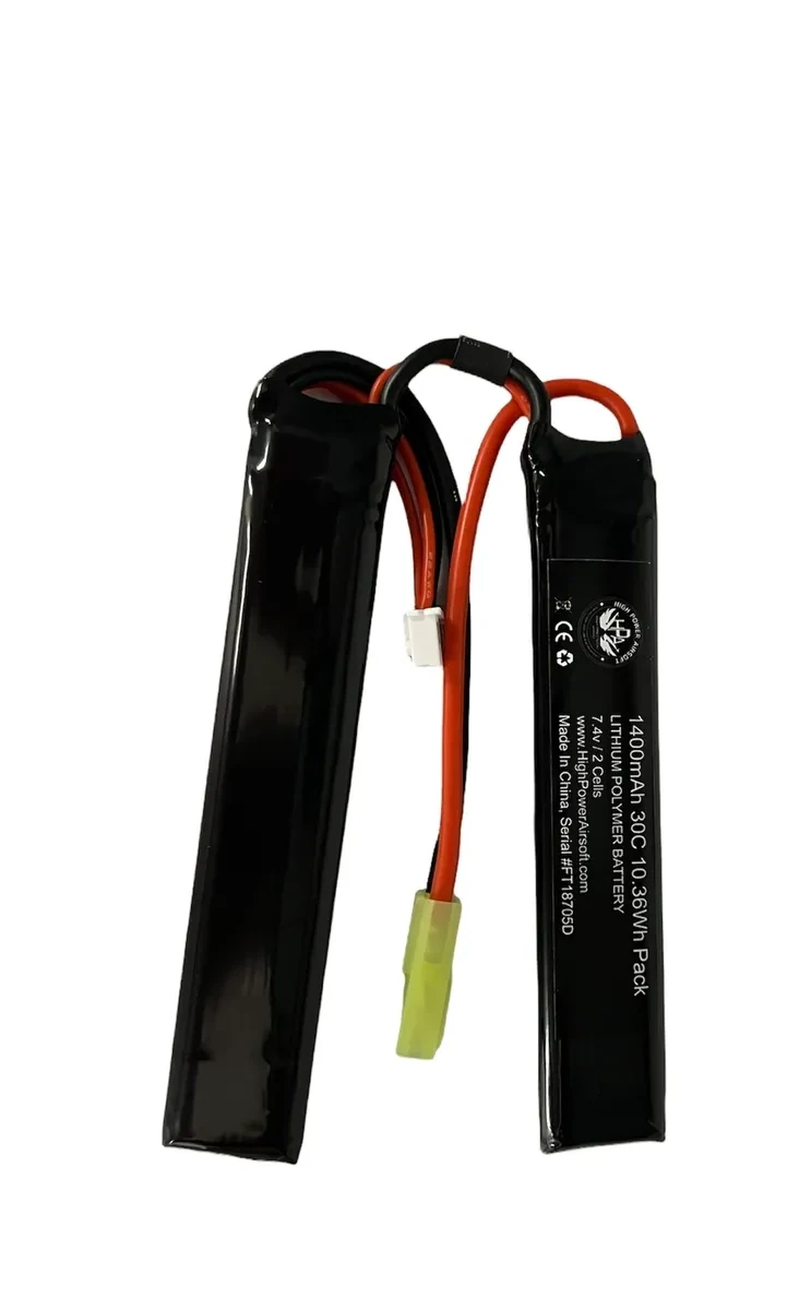 High Powered Airsoft 7.4V Nunchuck 1400 MAH 30/50C BURST LIPO BATTERY (MINI TAMIYA)