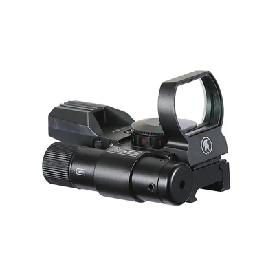 Lancer Tactical 4-Reticle Red/Green Dot Reflex Sight With Laser (Black)