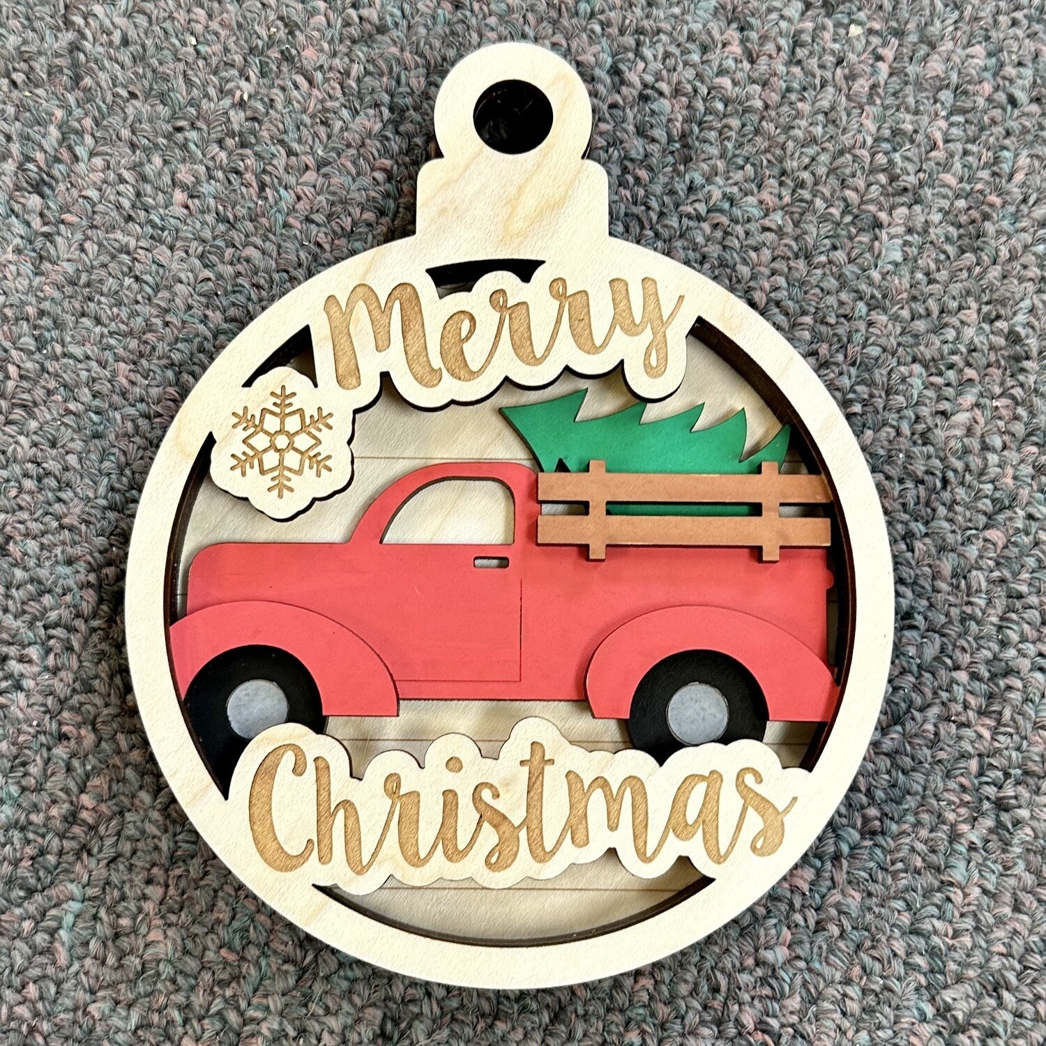 4 Layer Red Truck Ornament