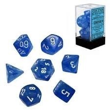 D7-Die Set Dice Borealis Polyhedral Sky Blue/White (7 Dice in Display)