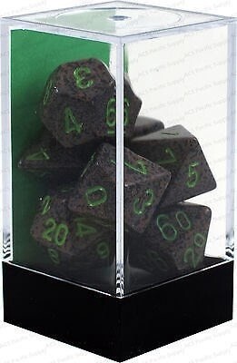 D7-Die Set Dice Speckled Polyhedral Earth (7 Dice in Display)