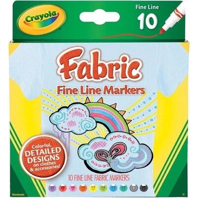 Crayola Fabric Fine Line Markers 10pk