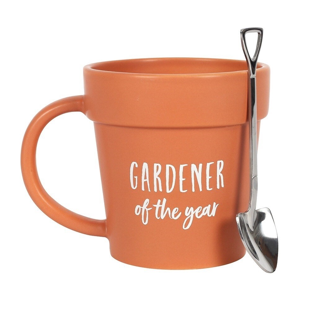 Gardener of the Year Plant Pot Mug and Shovel