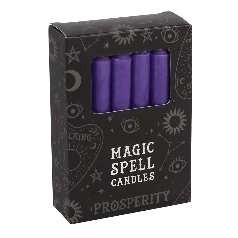 Spell Candles x 12 - Various Spells, Spell: Prosperity Purple