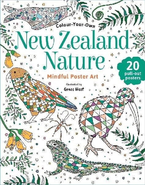 New Zealand Nature Mindful Poster Art Colouring Book, Format: Paperback