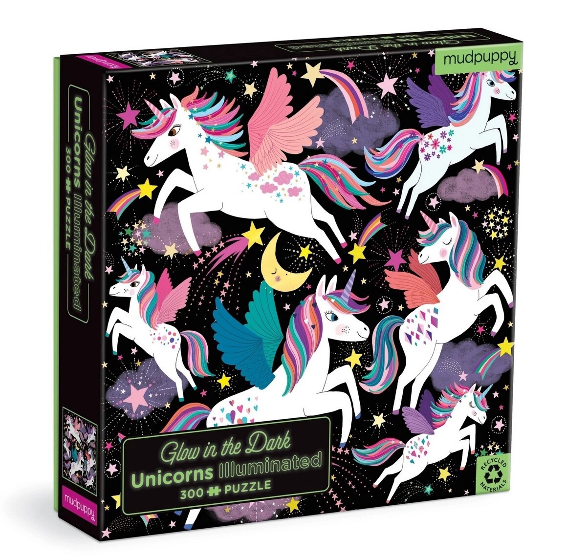 Unicorns Illuminated 300pc Glow in the Dark Family Puzzle