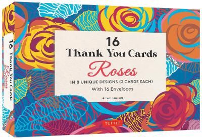 16 Thank You Cards Roses