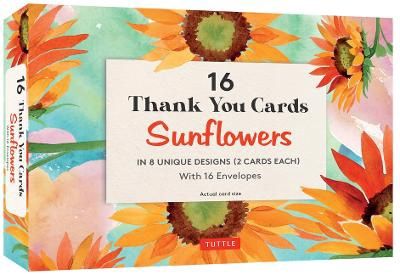 16 Thank You Cards Sunflowers