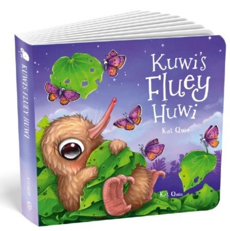 Kuwi&#39;s Fluey Huwi Board Book by Kat Quin
