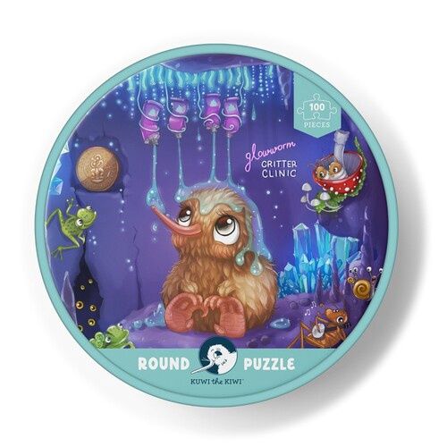 Kuwi Glowworm Glitter Critter Round Puzzle 100pc