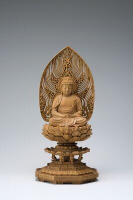 Byakudan Sandalwood Amitabha (白檀八角台水煙光背阿弥陀)