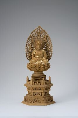 Amitabha Kusunoki (楠木六角台飛天光背眼入切金付阿弥陀)