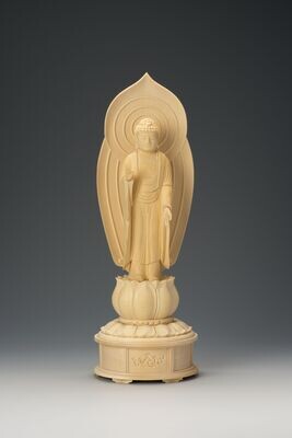 Hinoki Amitabha (桧木蓮華台舟型立阿弥陀)