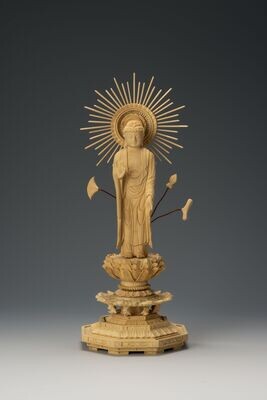Tsuge Amitabha (本柘植八角台東型光背立阿弥陀)