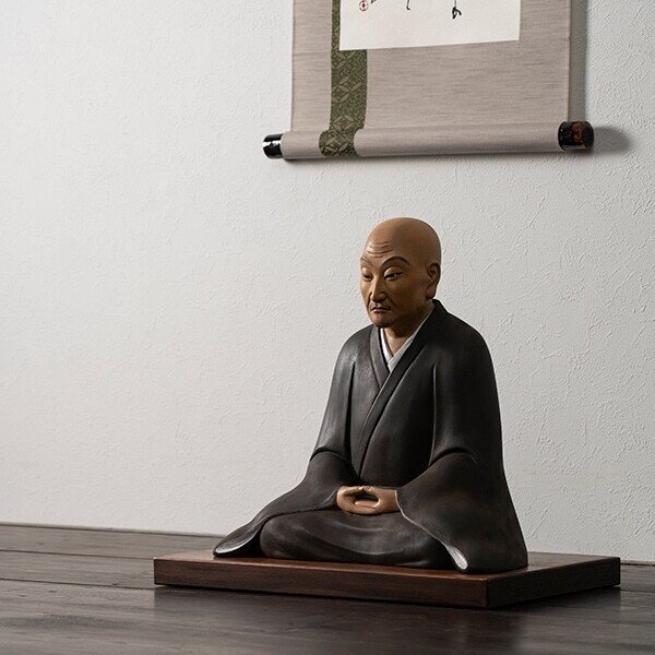 良寛　置物 Ryokan Taigu (木造 良寛像)