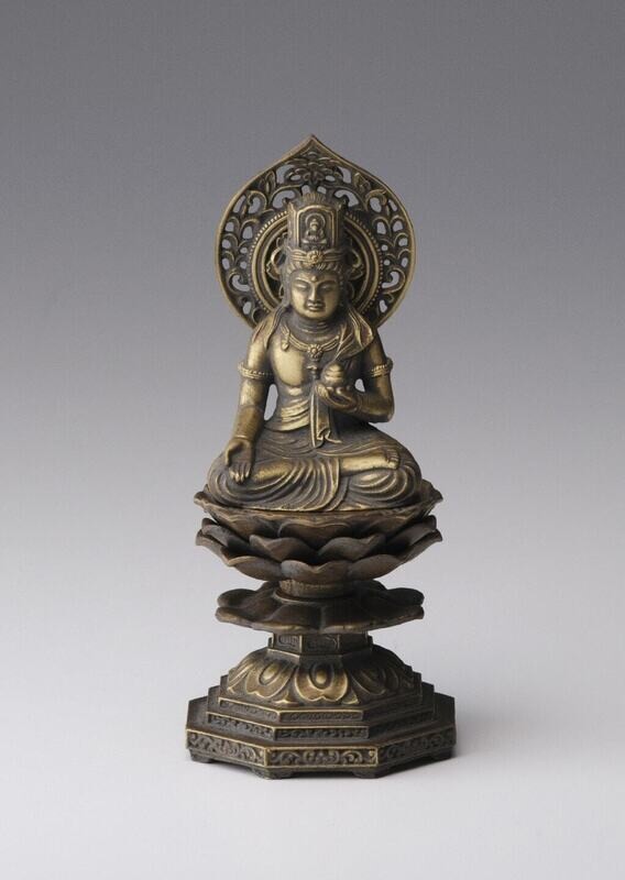 Kokuzo Bosatsu (Ākāśagarbha) (虚空蔵菩薩) 15cm (Antique Gold Color Finish)