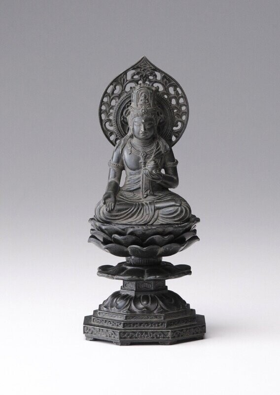 Kokuzo Bosatsu (Ākāśagarbha) (虚空蔵菩薩) 15cm (Antique Bronze Color Finish)