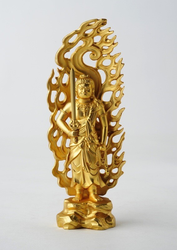 Fudo Myo-o (Acala) (不動明王) 15.5cm (Gold Plating Finish)
