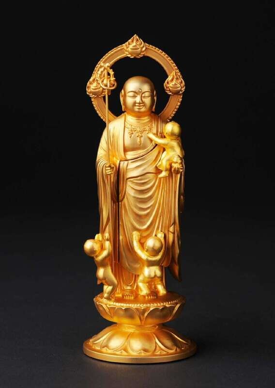 Shinkoyasu Jizo Bodhisattva(新子安地蔵菩薩) 15cm (Gold Plating Finish)