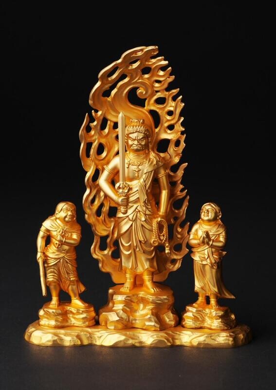 Douji Fudo Myo-o (童子不動明王) 16cm (Gold Plating Finish)