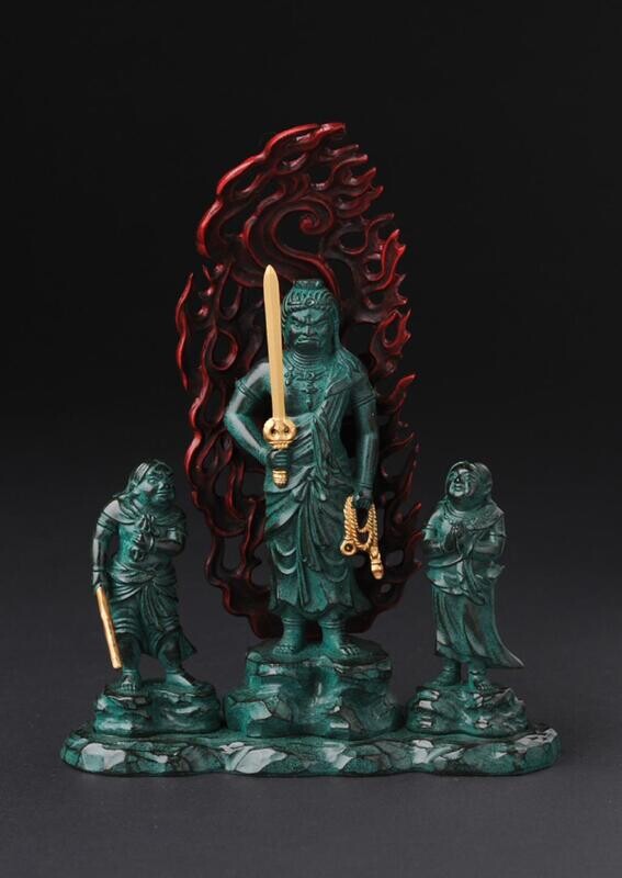 Douji Fudo Myo-o (童子不動明王)(青銅彩色) 16cm