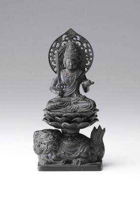 Monju Bosatsu (Manjushri) (文殊菩薩) 15cm (Antique Bronze Color Finish)