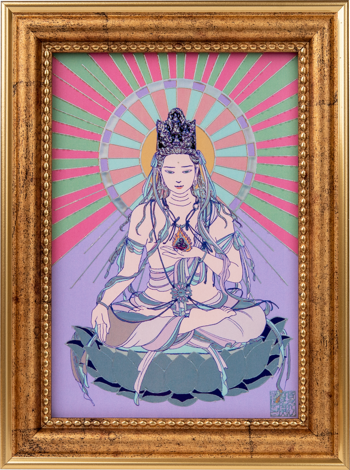 Kokuzo Bodhisattva Natsue Mami Art Frame (丑・寅年 虚空蔵菩薩 夏江まみ 開運守護本尊【S】)